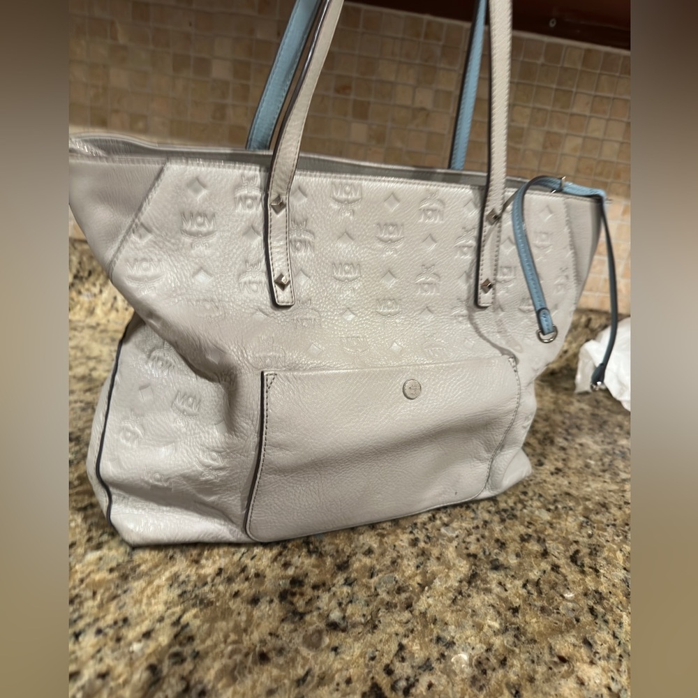 MCM LIZ tote bag Silver grey
